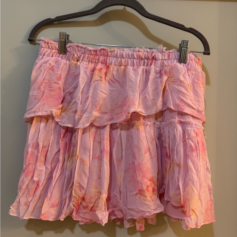 Love Shack Fancy Pink Ruffle Skirt